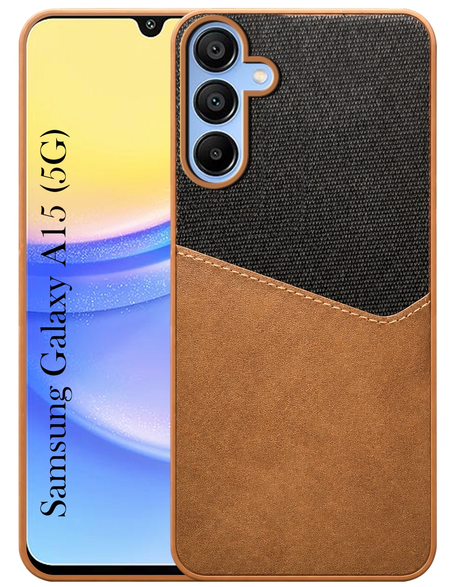 For Samsung Galaxy A15 5G Back Cover Case (Dual PU Leather Stitch | Professional Minimalist | Soft and Flexible)