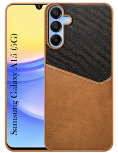For Samsung Galaxy A15 5G Back Cover Case (Dual PU Leather Stitch | Professional Minimalist | Soft and Flexible)