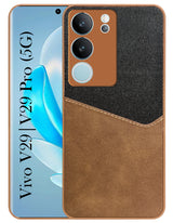 For Vivo V29 | Vivo V29 Pro Back Cover Case (Dual PU Leather Stitch | Professional Minimalist | Soft and Flexible)
