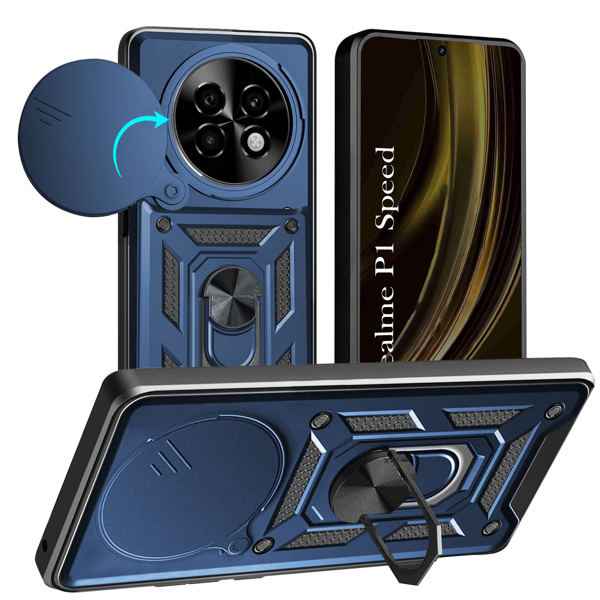 For Realme P1 Speed  Back Cover Case (Hybrid Dual Armor Polycarbonate)