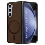 For Samsung Galaxy Z Fold 5 5G Back Cover Case (MagSafe Wireless Charging Compatible | Sleek Leather Finish | Inside Microfiber Cloth)