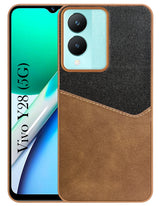 For Vivo Y28 5G Back Cover Case (Dual PU Leather Stitch | Professional Minimalist | Soft and Flexible)