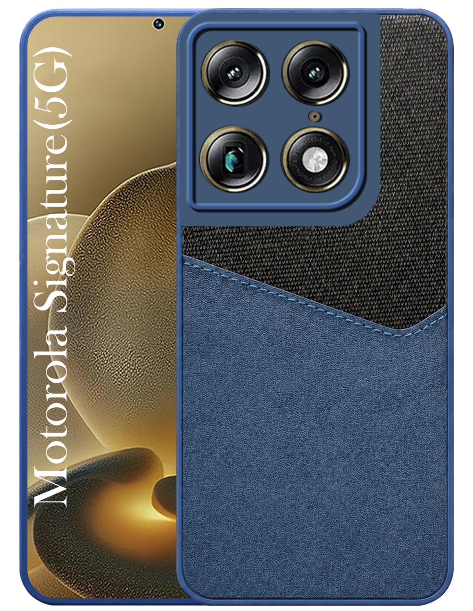 For Motorola Moto Signature 5G Back Cover Case (Dual PU Leather Stitch | Professional Minimalist | Soft and Flexible)