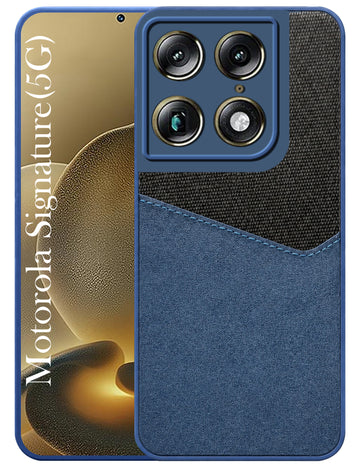 For Motorola Moto Signature 5G Back Cover Case (Dual PU Leather Stitch | Professional Minimalist | Soft and Flexible)