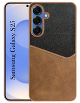For Samsung Galaxy S25 Back Cover Case (Dual PU Leather Stitch | Professional Minimalist | Soft and Flexible)
