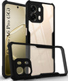 For Oppo A6 Pro Back Cover Case Hybrid (Shockproof with Polycarbonate Clear Panel | Professional Black)