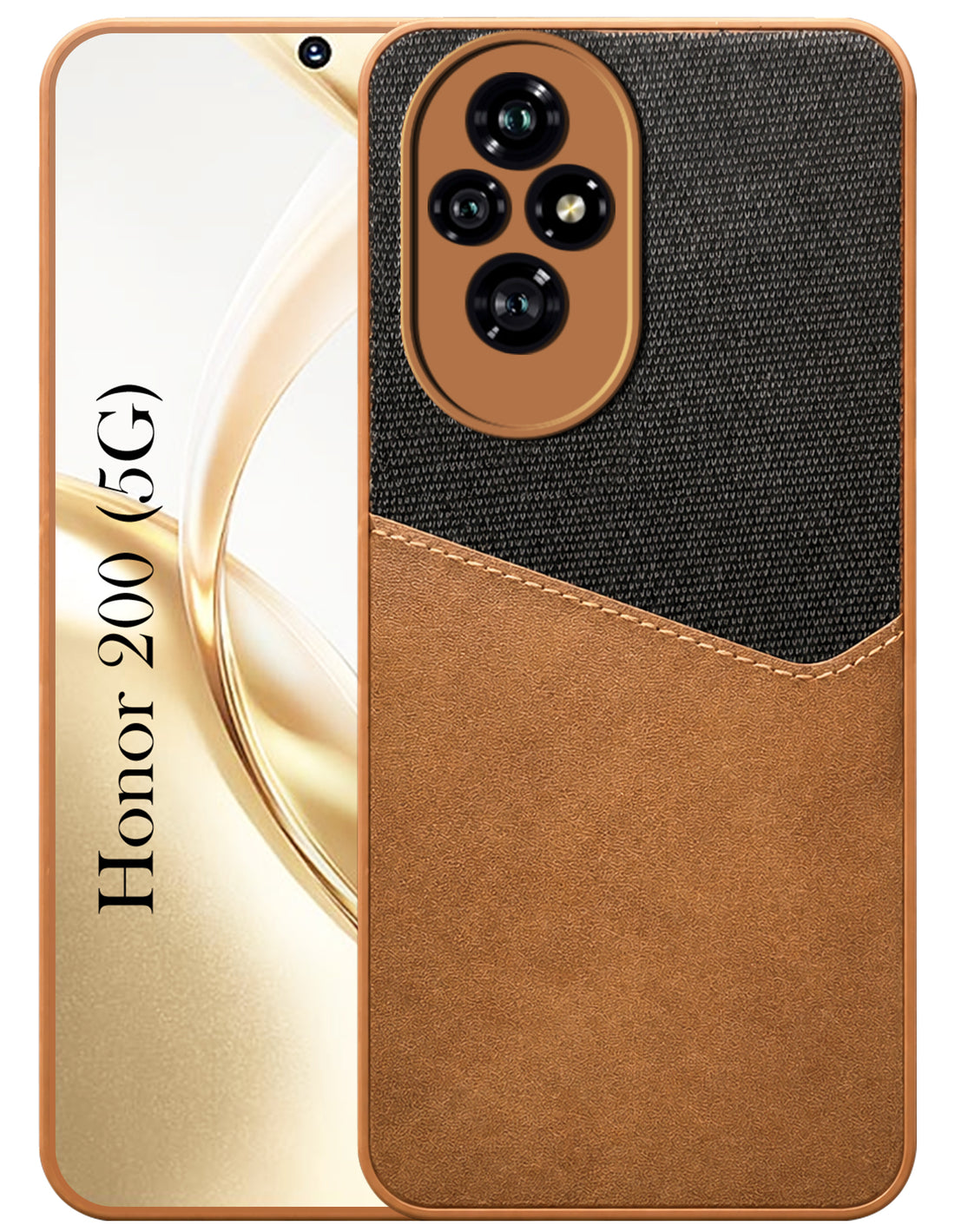 For Honor 200 5G Back Cover Case (Dual PU Leather Stitch | Professional Minimalist | Soft and Flexible)