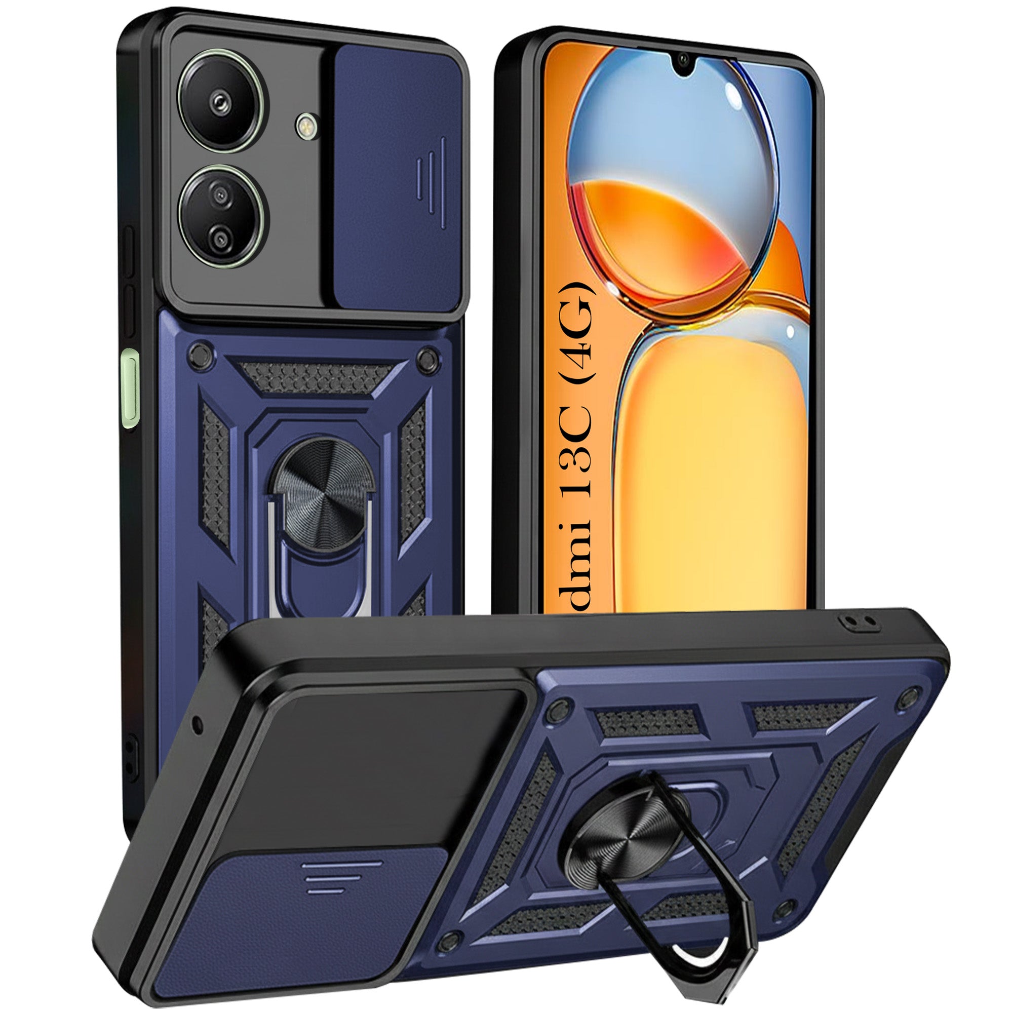 For Redmi 13C 4G Back Cover Case (Hybrid Dual Armor Polycarbonate)