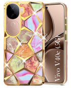 For Vivo V40e Back Cover Case (Dual Design Glitter Sparkle and Detachable Diamond Print Case | Soft and Flexible)
