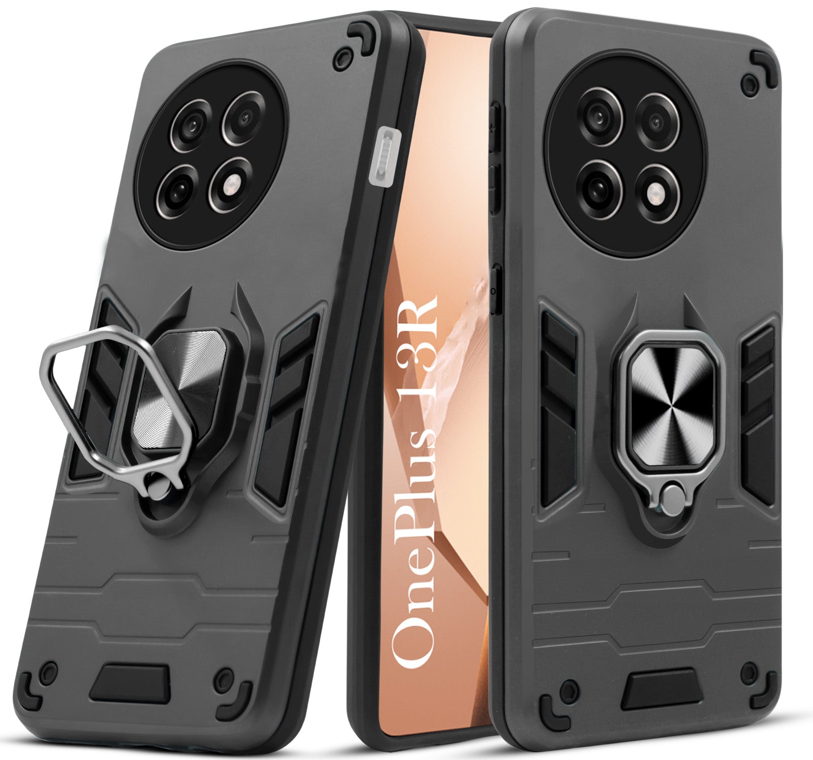 For OnePlus 13R Back Cover Case (Shockproof Polycarbonate Dual Layer Hybrid Armor)