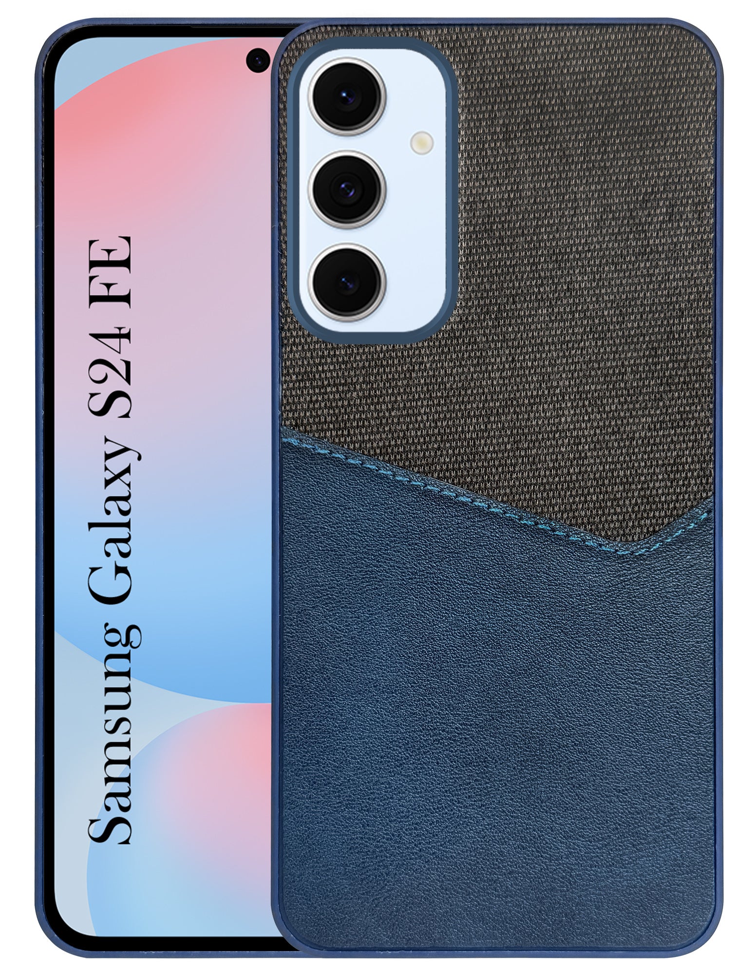 For Samsung Galaxy S24 FE Back Cover Case (Dual PU Leather Stitch | Professional Minimalist | Soft and Flexible)