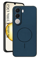 For Realme C100X Back Cover Case PU Leather (Texture Grip Design | Professional Minimalist | Camera Protection | Soft and Flexible)
