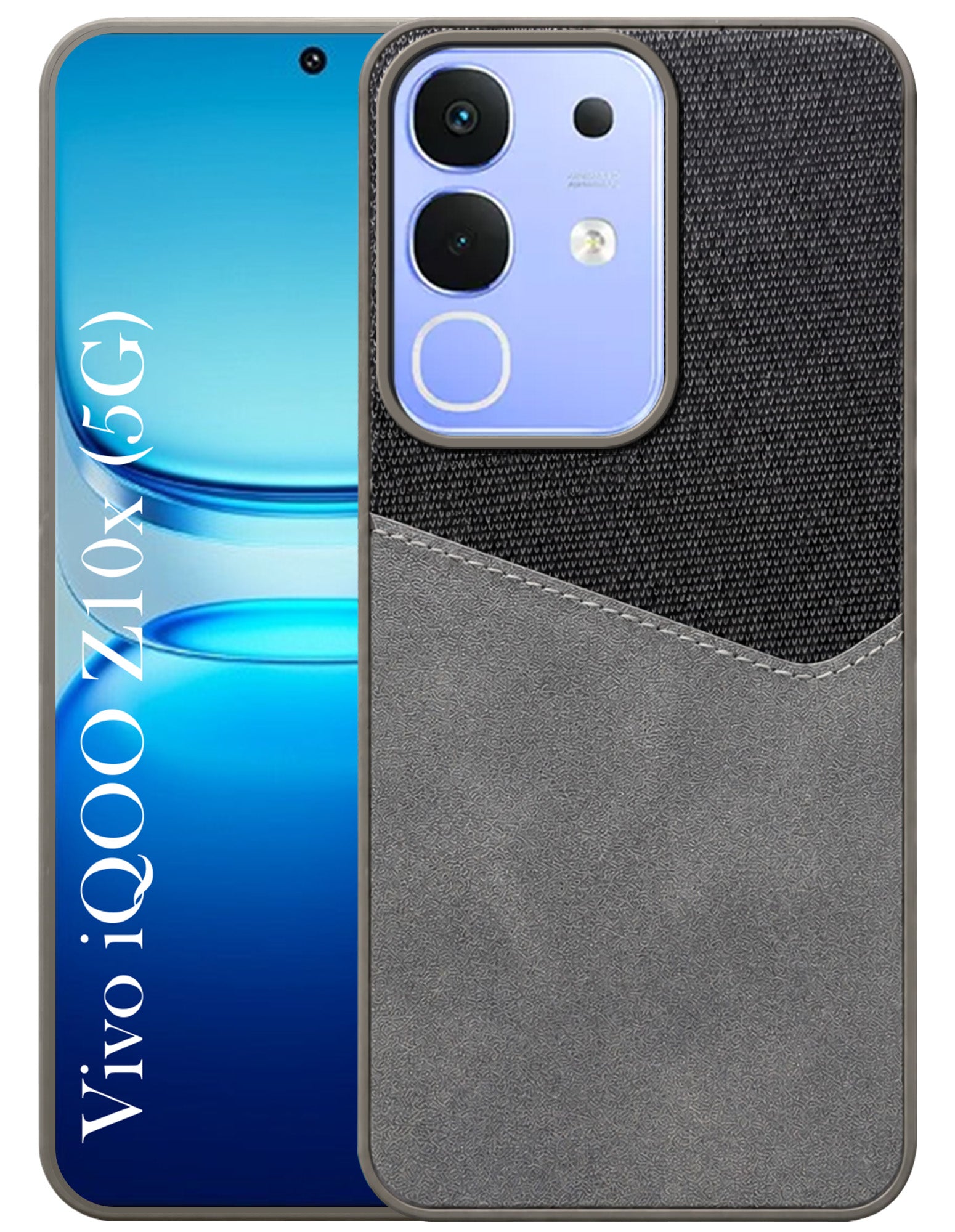 For Vivo iQOO Z10x Back Cover Case (Dual PU Leather Stitch | Professional Minimalist | Soft and Flexible)