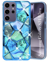 For Samsung Galaxy S24 Ultra Back Cover Case ( Dual Design Glitter Sparkle and Detachable Diamond Print Case | Soft and Flexible)