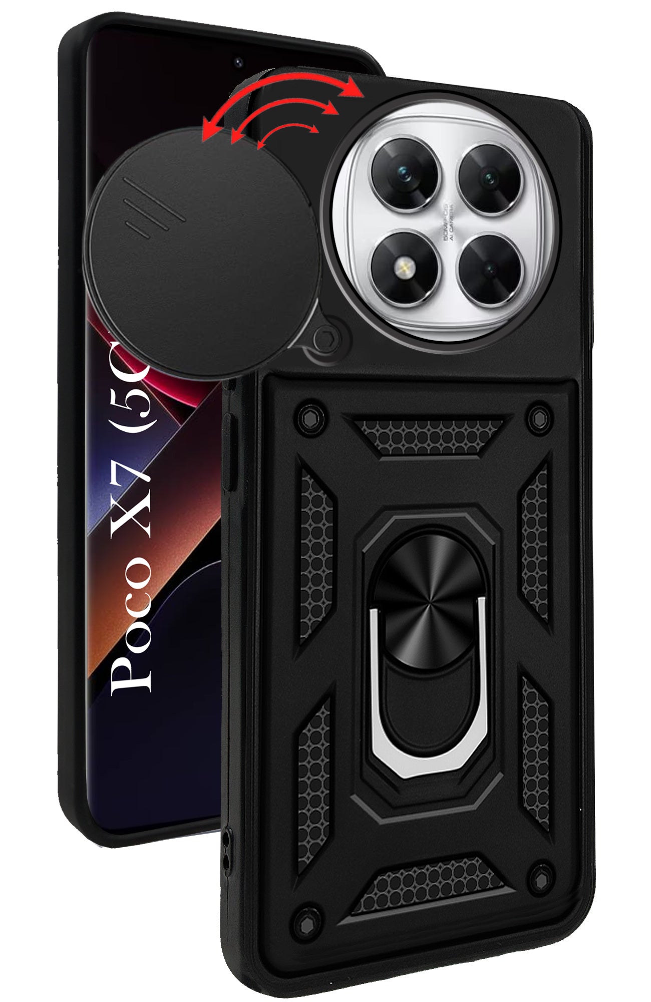 For Xiaomi Poco X7 Back Cover Case (Hybrid Dual Armor Polycarbonate)