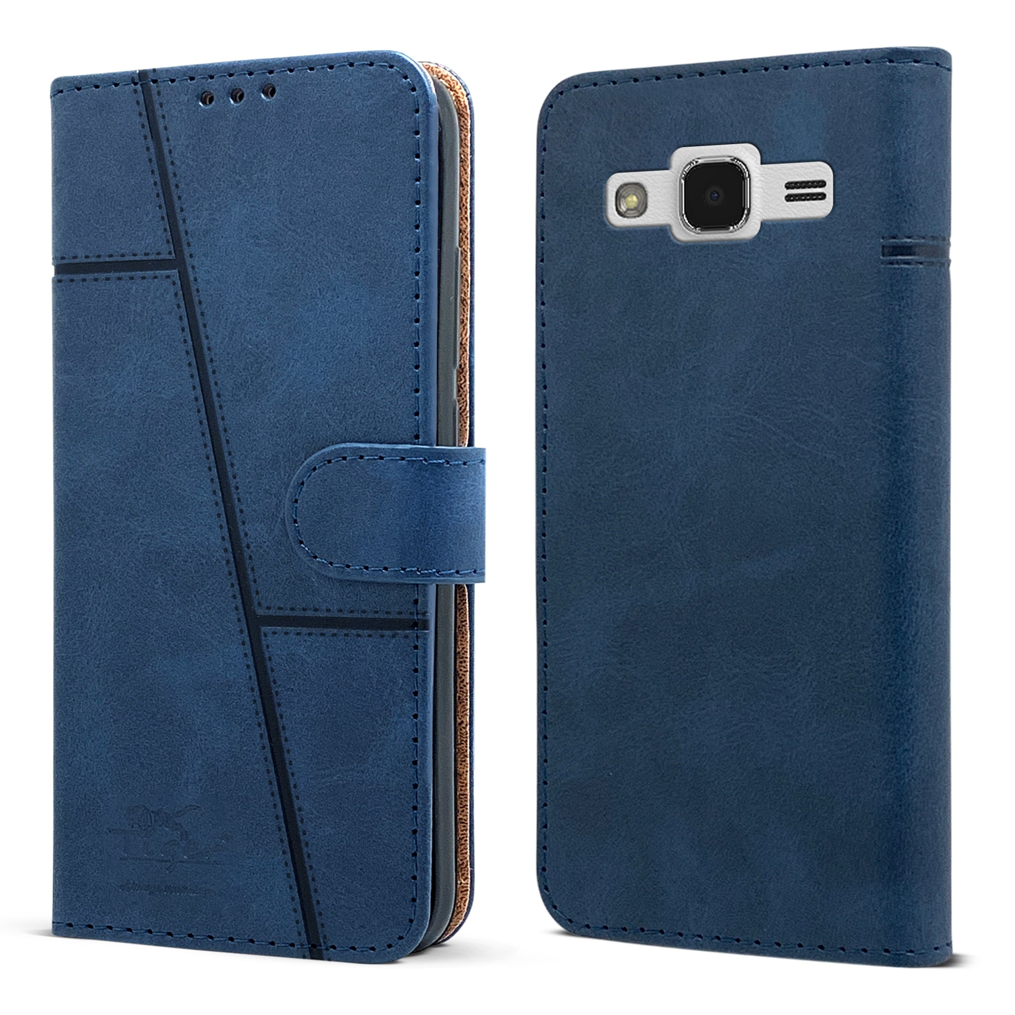 For Samsung Galaxy J2 Ace Flip Cover Case ( Stitched Leather with Magnetic Closure)