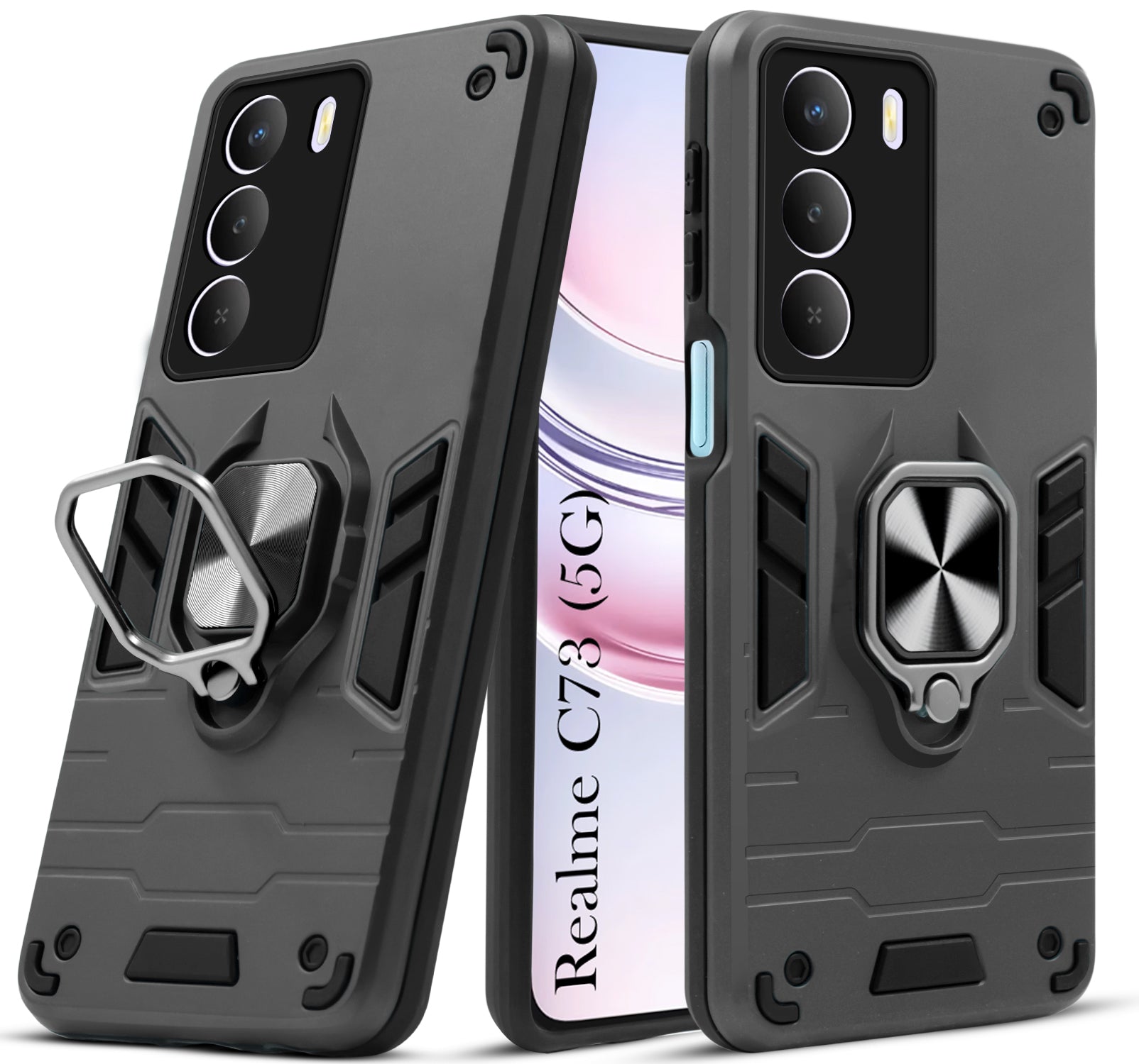 For Realme C73 Back Cover Case (Shockproof Polycarbonate Dual Layer Hybrid Armor)