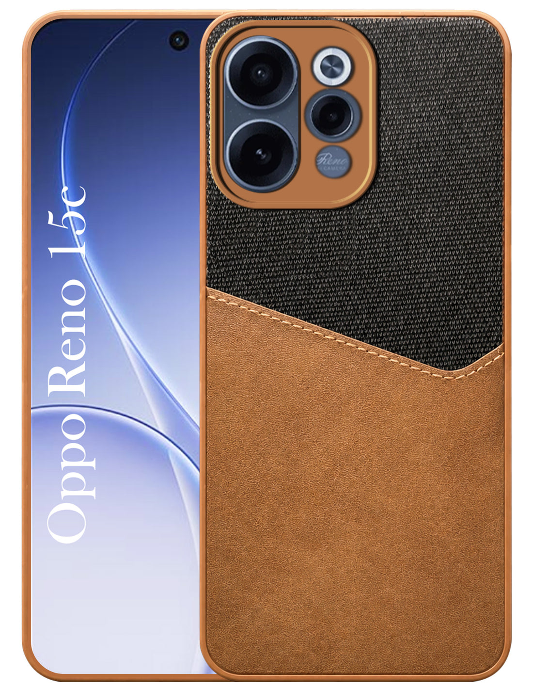 For Oppo Reno 15c Back Cover Case (Dual PU Leather Stitch | Professional Minimalist | Soft and Flexible)