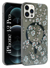 For Apple iPhone 12 Pro  Back Cover Case  (Cute Floral Design | Flower Print for Girls | MagSafe Compatible Wireless Charging)