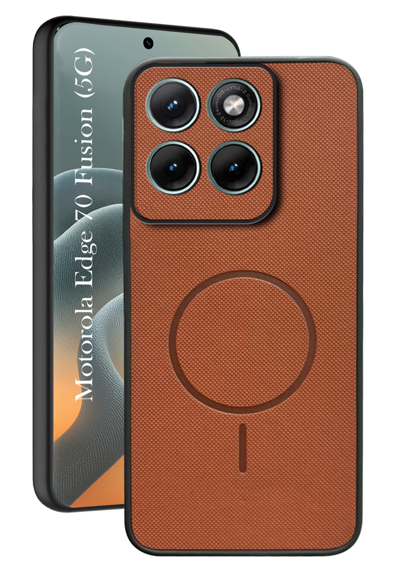 For Motorola Moto Edge 70 Fusion Back Cover Case PU Leather (Texture Grip Design | Professional Minimalist | Camera Protection | Soft and Flexible)