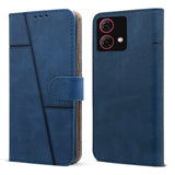 For Motorola Moto G84 Flip Cover Case (Stitched Leather with Magnetic Closure)