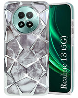 For Realme 13 Back Cover Case (Dual Design Glitter Sparkle and Detachable Diamond Print Case | Soft and Flexible)