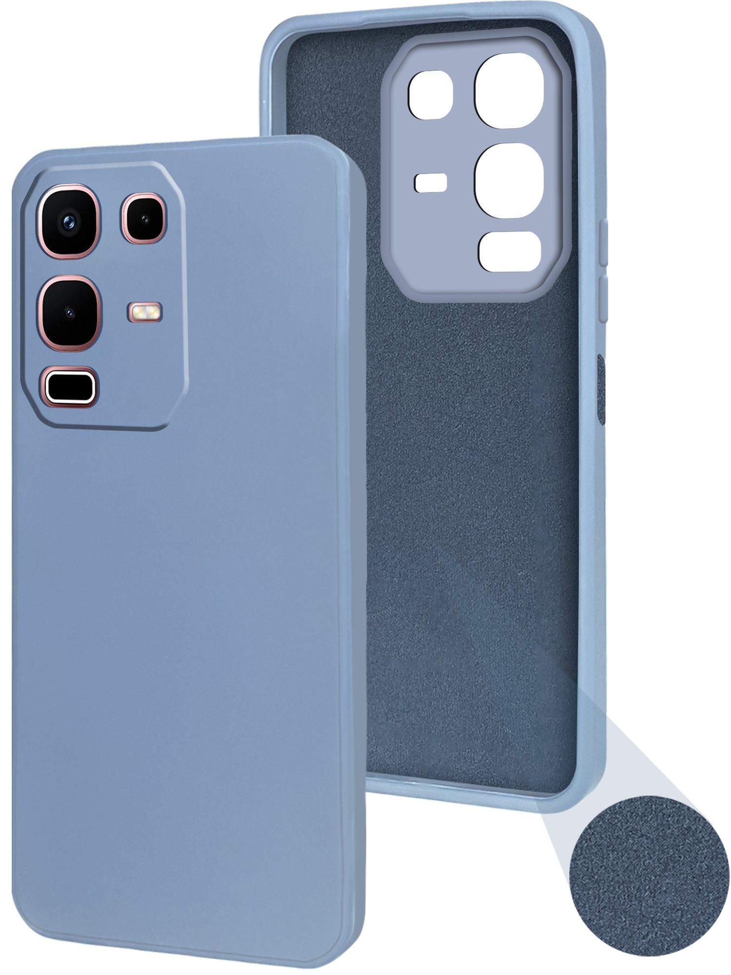 For Infinix Note 50x Back Cover Case (Matte Finish Silicone with Inside Fiber cloth)