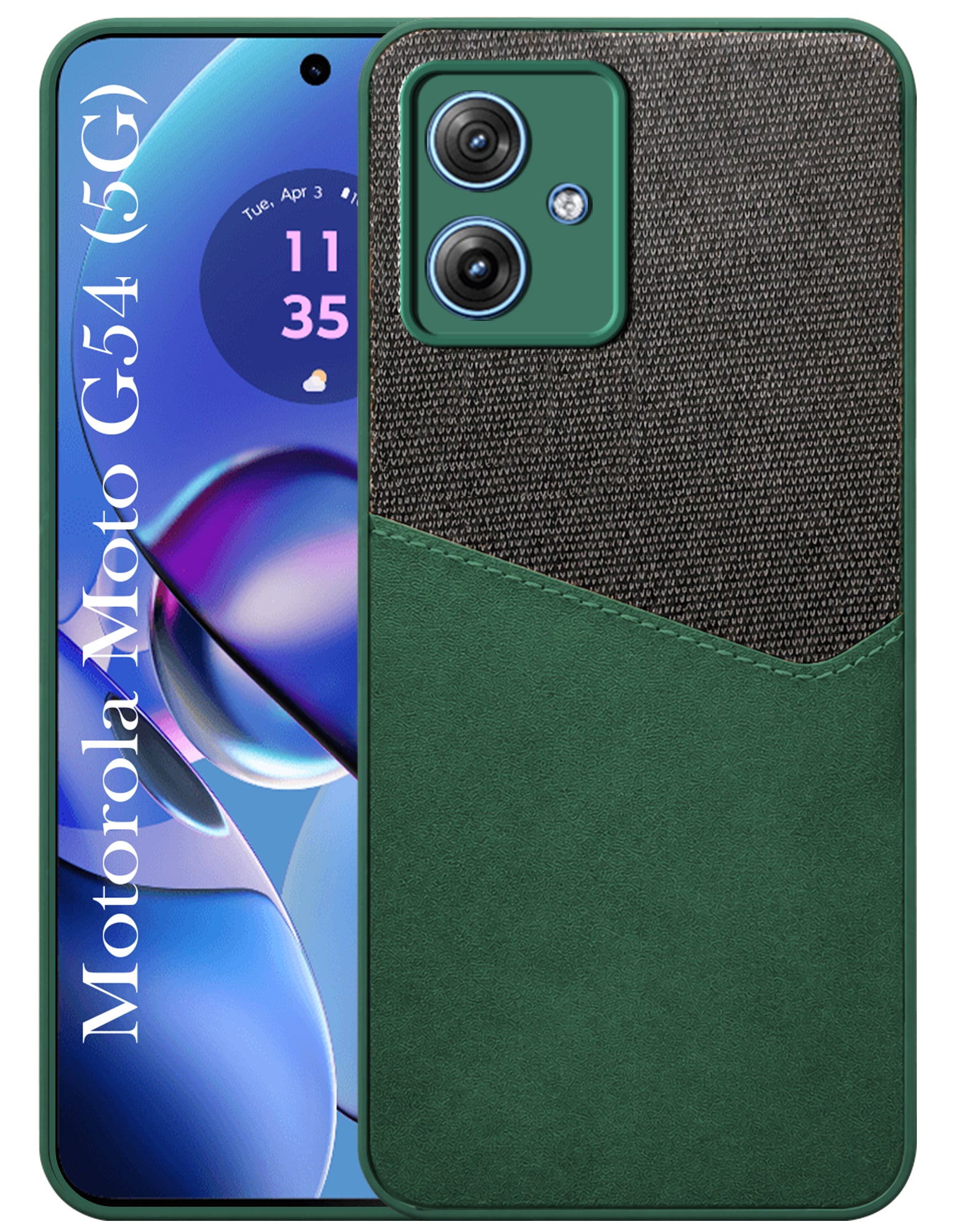 For Motorola Moto G54 Back Cover Case (Dual PU Leather Stitch | Professional Minimalist | Soft and Flexible)