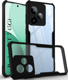 For Realme GT 7 Back Cover Case ( Shockproof with Polycarbonate Clear Panel | Professional Black)