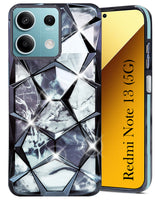 For Xiaomi Redmi Note 13 5G Back Cover Case (Dual Design Glitter Sparkle and Detachable Diamond Print Case | Soft and Flexible)