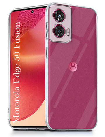 For Motorola Moto Edge 50 Fusion Back Cover Case ( Silicone Clear Shockproof Case with Camera Protection | Soft and Flexible | Transparent)
