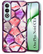 For Oneplus Nord CE 4 Back Cover Case (Dual Design Glitter Sparkle and Detachable Diamond Print Case | Soft and Flexible)