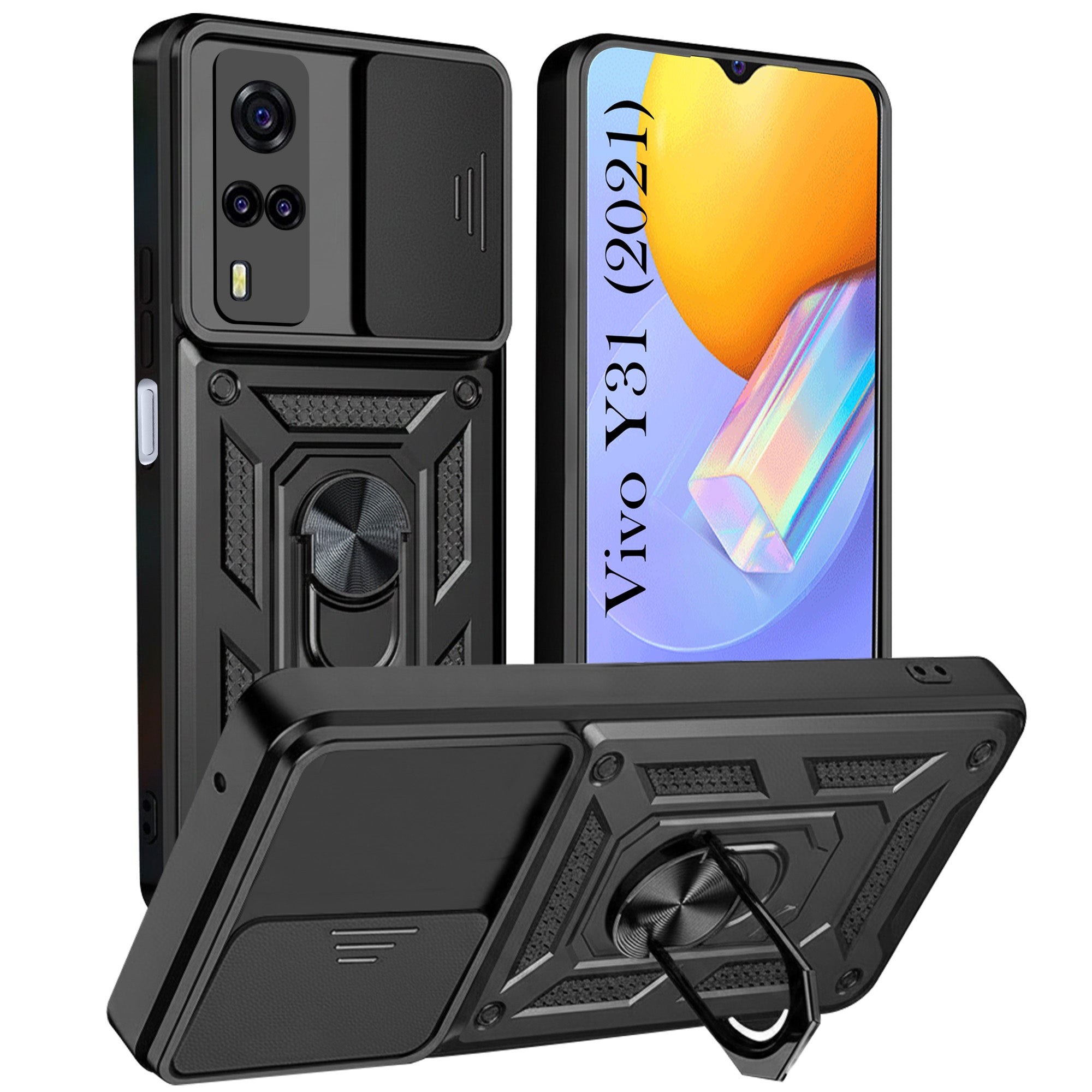 For Vivo Y31 (2021) Back Cover Case (Hybrid Dual Armor Polycarbonate)