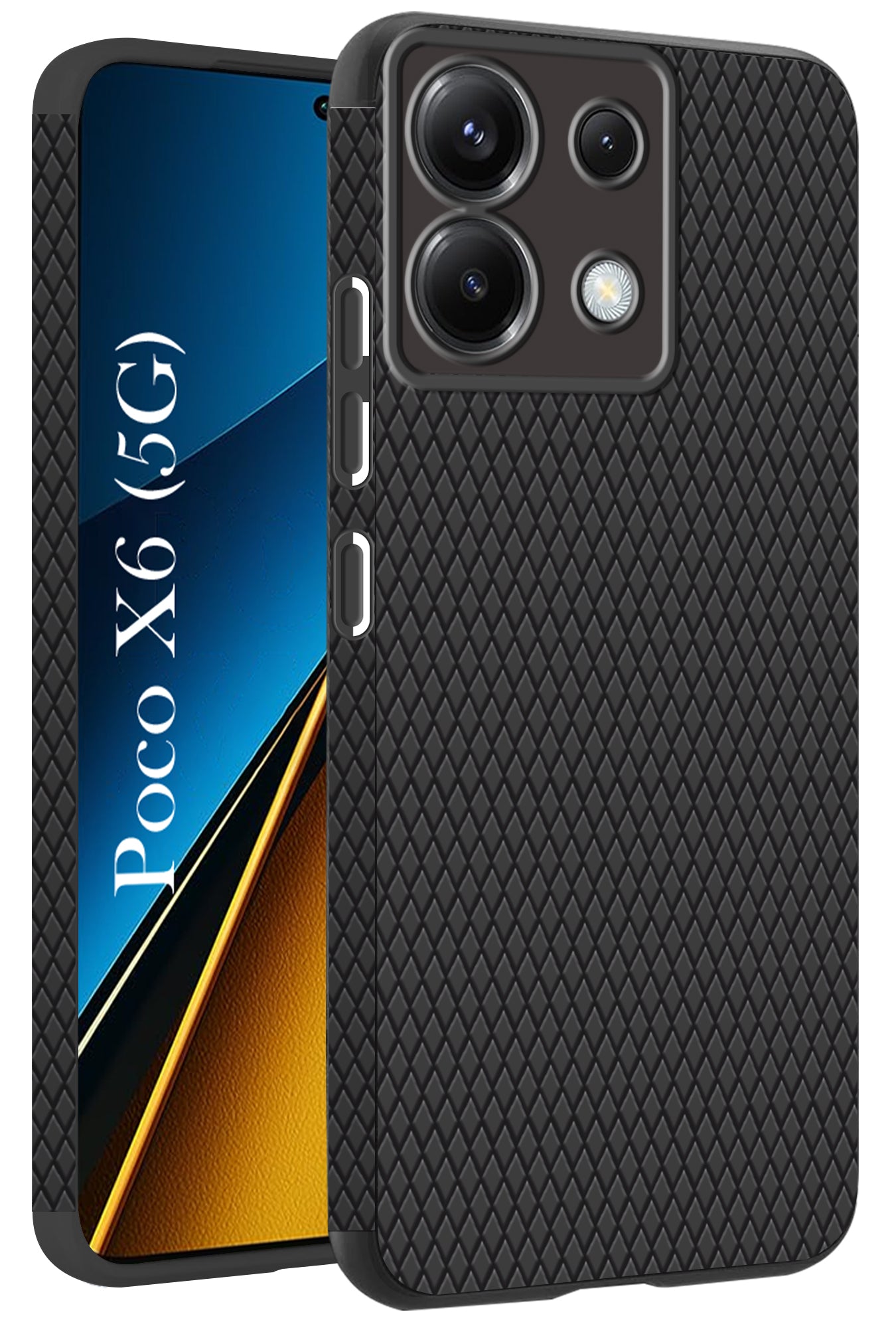 For Poco X6 5G Back Cover Case (Liquid Silicone | Side Grip | Camera Protection)