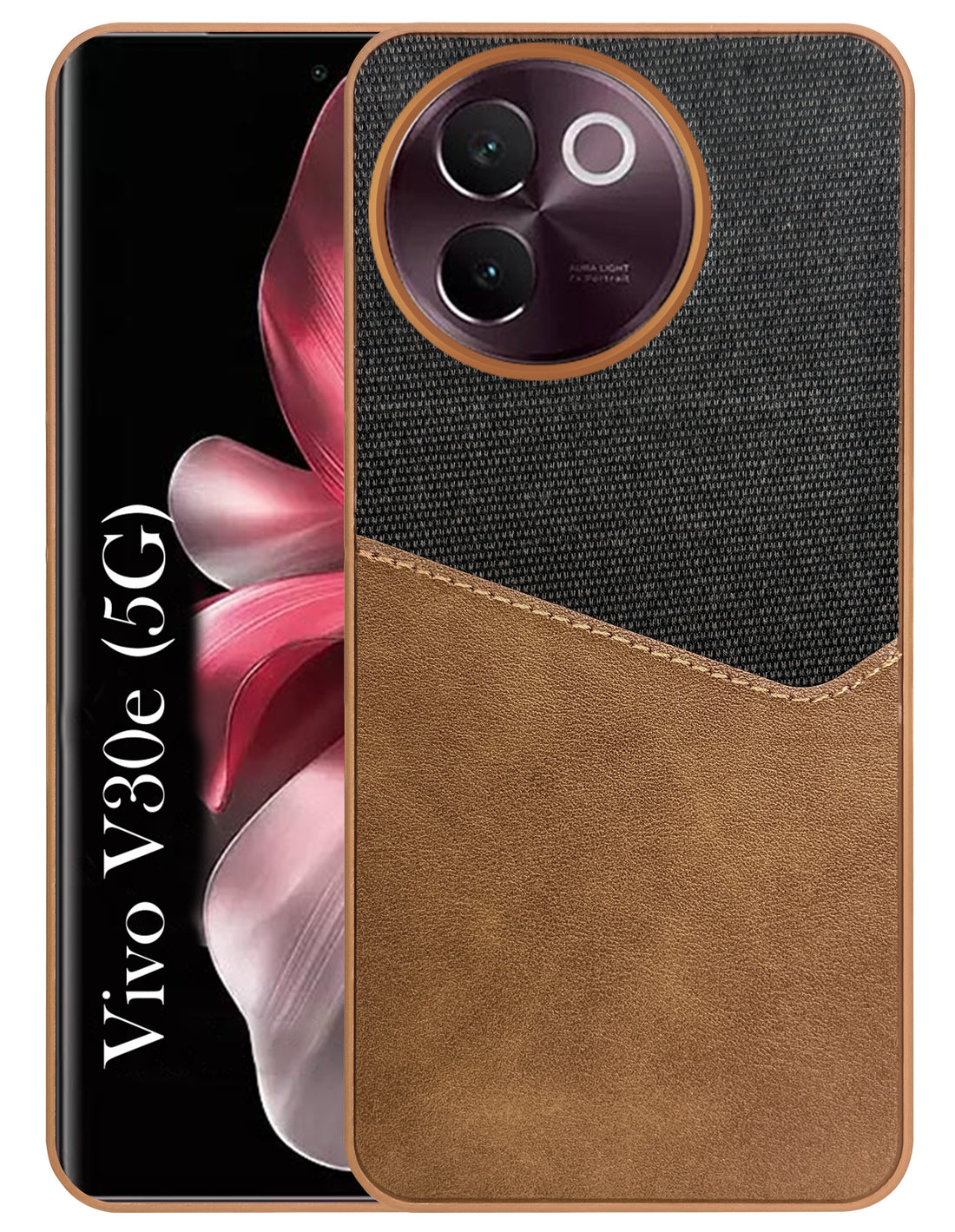 For Vivo V30e Back Cover Case (Dual PU Leather Stitch | Professional Minimalist | Soft and Flexible)