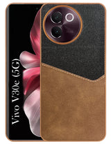 For Vivo V30e Back Cover Case (Dual PU Leather Stitch | Professional Minimalist | Soft and Flexible)