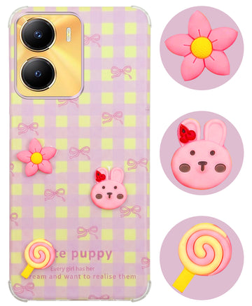 For Vivo Y56 5G Back Cover Case (3D Cute Cartoons | Hard Back Side Soft | Matte Premium Finish | HD Printing)