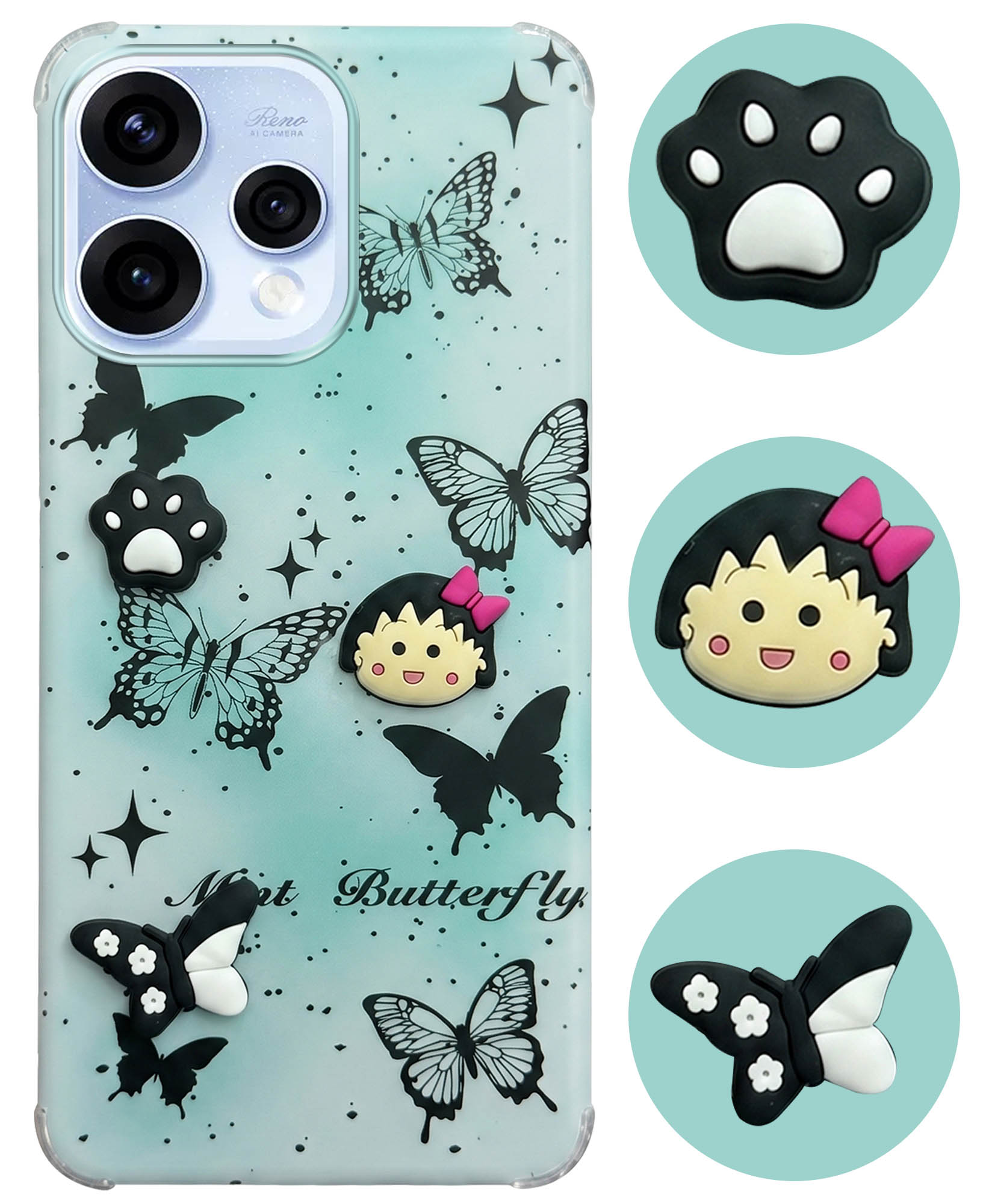 For Oppo Reno15 5G | Oppo Reno 15 5G Back Cover Case (3D Cute Cartoons | Hard Back Side Soft | Matte Premium Finish | HD Printing)