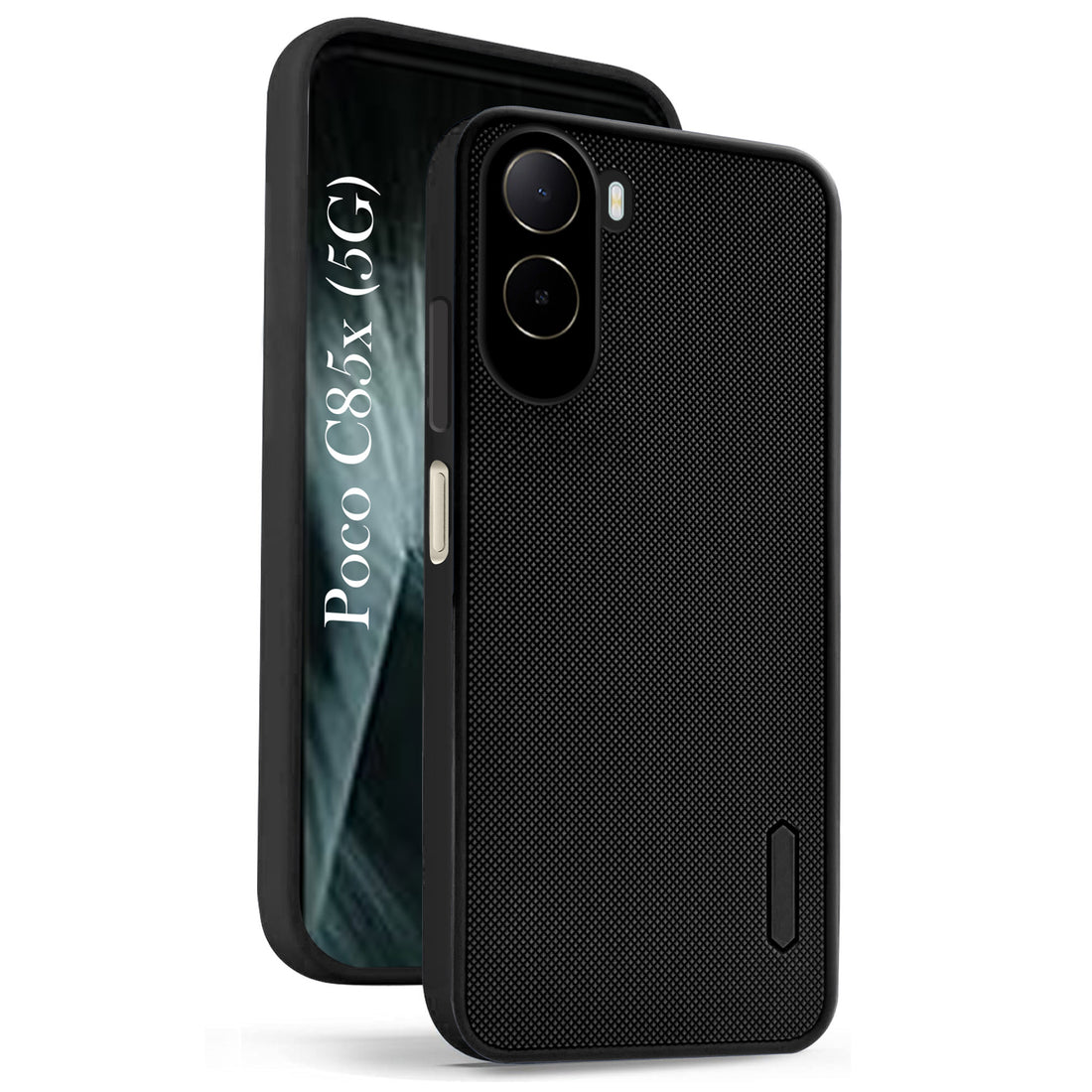 For Poco C85x 5G Back Cover Case Rubberised (Textured Grip Design | Micro-Fiber Cloth Inside | Slim and Light Weight | Soft Touch and Feel)