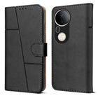 For Vivo T4 Ultra  Flip Cover Case (Stitched Leather with Magnetic Closure)