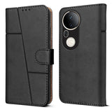 For Vivo T4 Ultra  Flip Cover Case (Stitched Leather with Magnetic Closure)