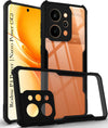 For Realme P4 Power 5G | Realme Narzo Power Back Cover Case Hybrid (Shockproof with Polycarbonate Clear Panel | Professional Black)
