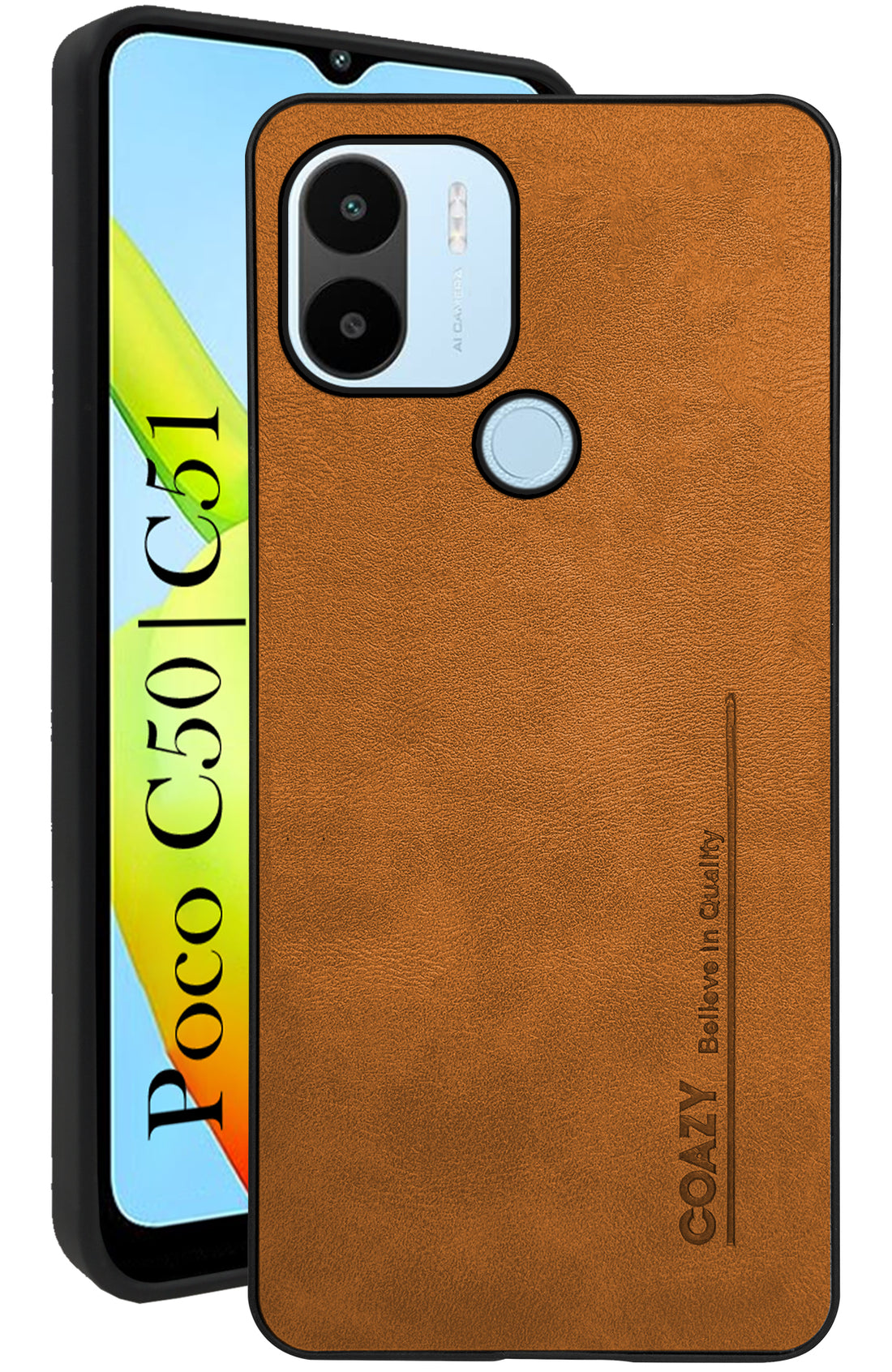 For Poco C50 | Poco C51 Back Cover Case (Professional Vegan Leather | Camera Protection | Slim & Soft)