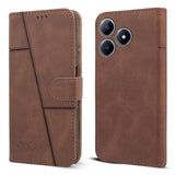 For Realme Narzo N63 Flip Cover Case (Stitched Leather with Magnetic Closure)