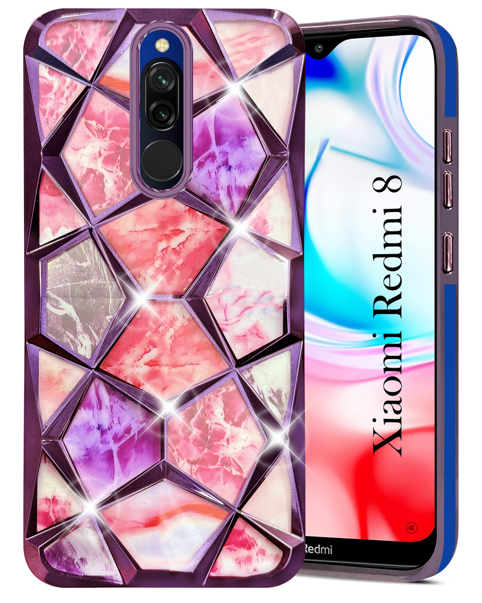 Glitter Redmi 8a Dual Printed Back Cover Redmi 8A Dual Printed