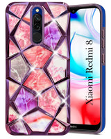 For Xiaomi Mi Redmi 8 Back Cover Case (Dual Design Glitter Sparkle and Detachable Diamond Print Case | Soft and Flexible)