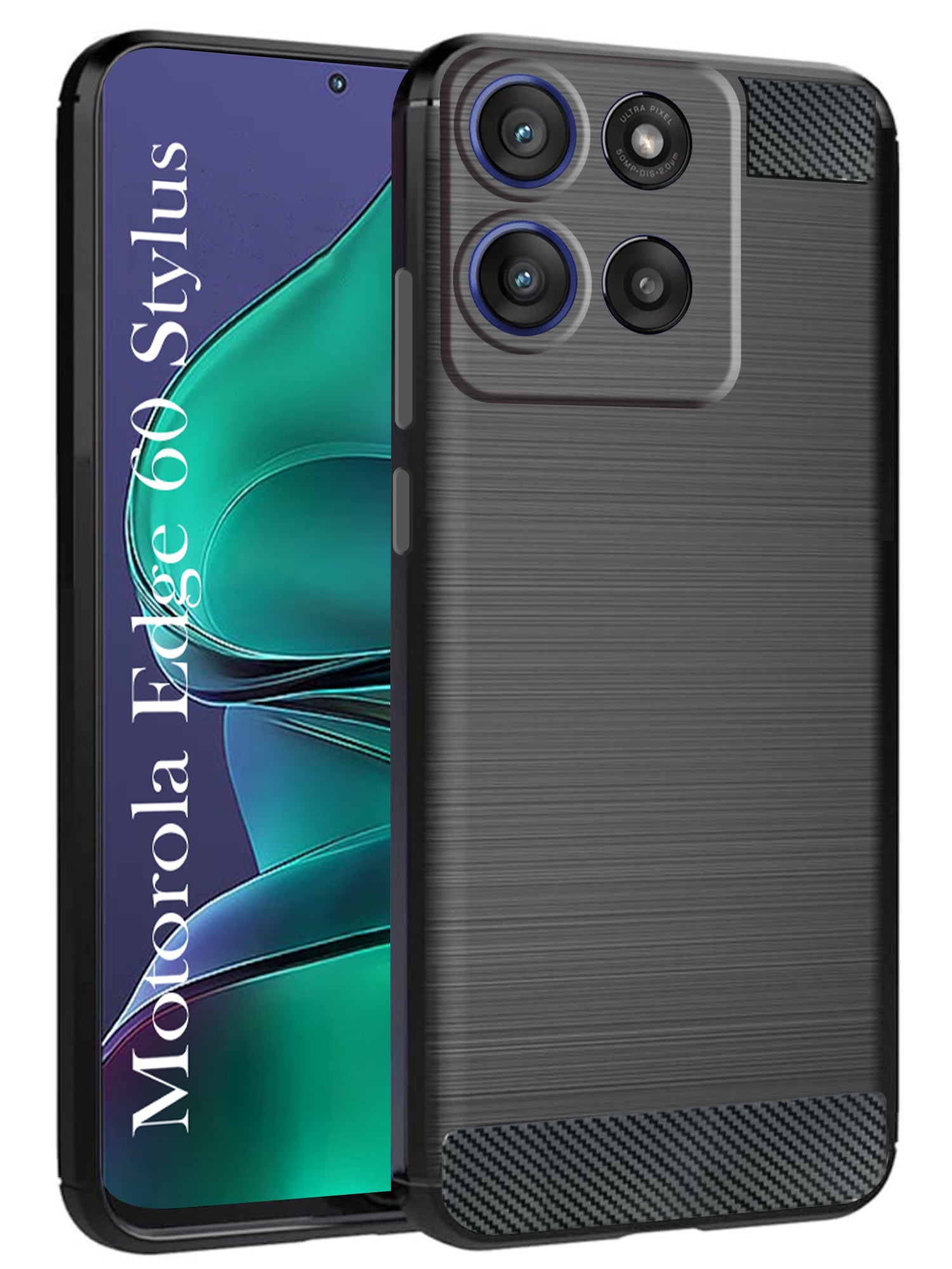 For Motorola Moto Edge 60 Stylus Back Cover Case ( Shockproof with Polycarbonate Clear Panel | Professional Black)