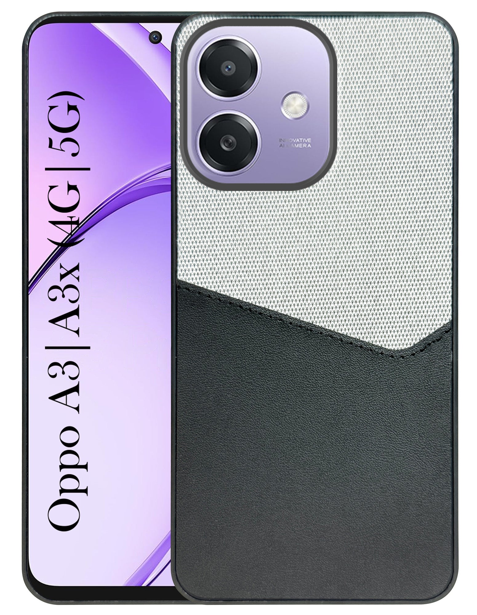 For Oppo A3X (4G/5G) | Oppo A3 5G Back Cover Case (Dual PU Leather Stitch | Professional Minimalist | Soft and Flexible)