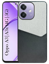 For Oppo A3X (4G/5G) | Oppo A3 5G Back Cover Case (Dual PU Leather Stitch | Professional Minimalist | Soft and Flexible)