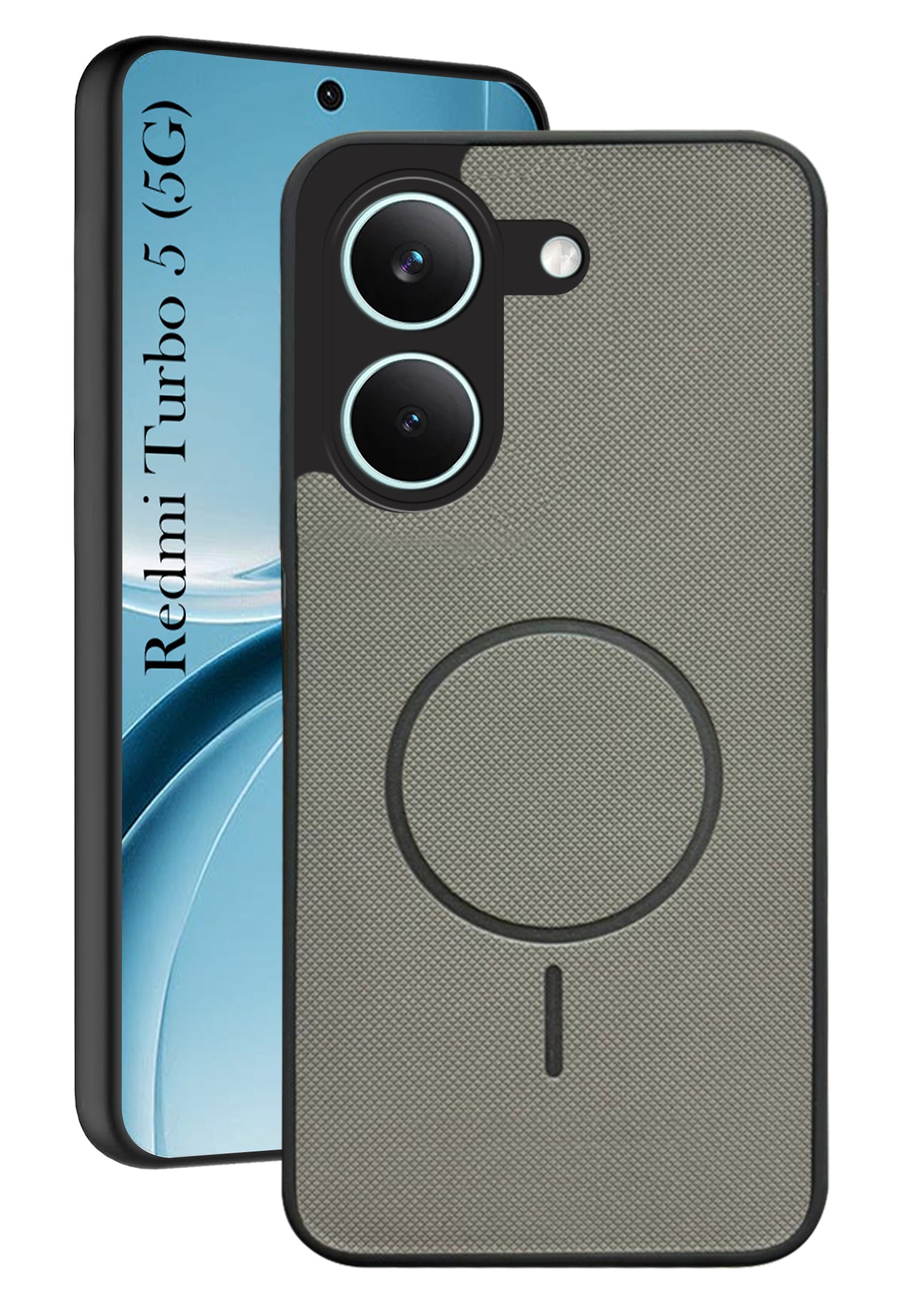 For Redmi Turbo 5 Back Cover Case PU Leather (Texture Grip Design | Professional Minimalist | Camera Protection | Soft and Flexible)